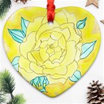 Neutral Rose Watercolor Heart Ornament (Two Sides) Front