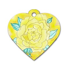 Neutral Rose Watercolor Dog Tag Heart (one Side) by okhismakingart