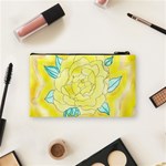 Neutral Rose Watercolor Cosmetic Bag (Small) Back