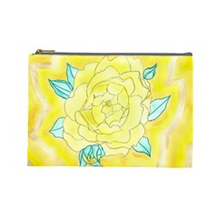 Neutral Rose Watercolor Cosmetic Bag (large) by okhismakingart