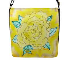 Neutral Rose Watercolor Flap Closure Messenger Bag (l) by okhismakingart