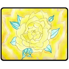 Neutral Rose Watercolor Double Sided Fleece Blanket (medium)  by okhismakingart