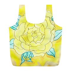 Neutral Rose Watercolor Full Print Recycle Bag (l) by okhismakingart