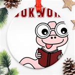 Literal Bookworm Ornament (Round) Front