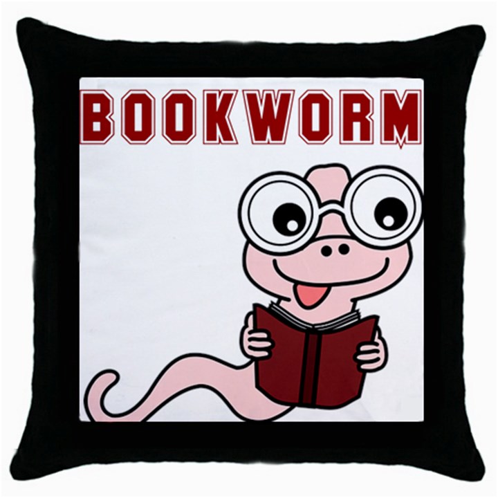 Literal Bookworm Throw Pillow Case (Black)