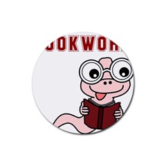 Literal Bookworm Rubber Round Coaster (4 Pack) 