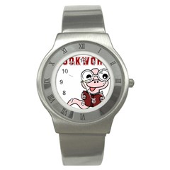 Literal Bookworm Stainless Steel Watch by emeraldwolfpress