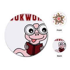 Literal Bookworm Playing Cards (round) by emeraldwolfpress