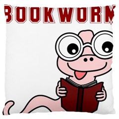 Literal Bookworm Large Cushion Case (two Sides) by emeraldwolfpress