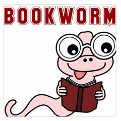 Literal Bookworm Large Satin Scarf (square) by emeraldwolfpress