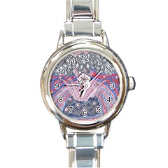 Abstract Flower Field Round Italian Charm Watch by okhismakingart