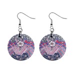 Abstract Flower Field Mini Button Earrings Front