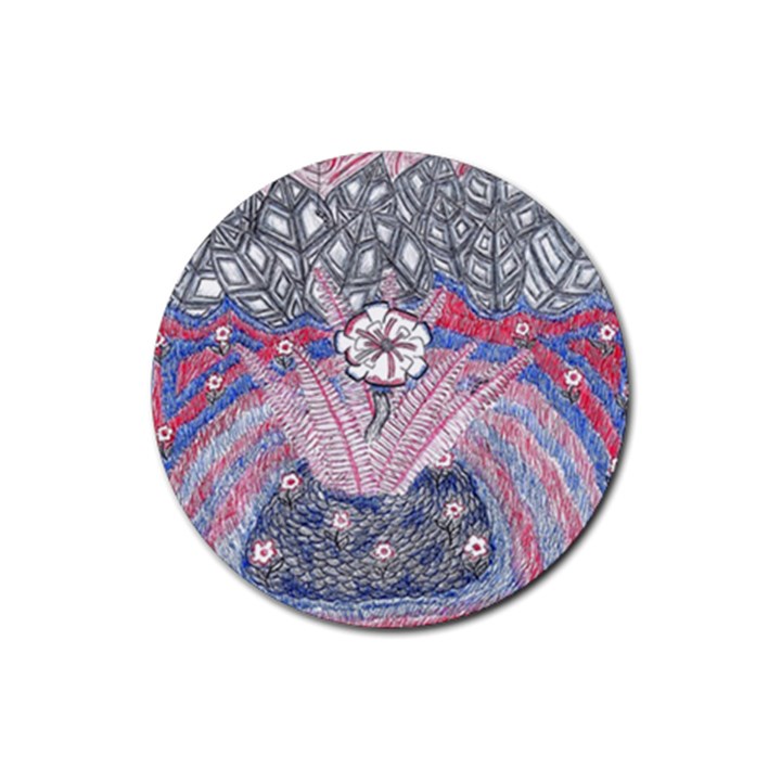 Abstract Flower Field Rubber Round Coaster (4 pack) 