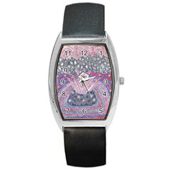 Abstract Flower Field Barrel Style Metal Watch by okhismakingart