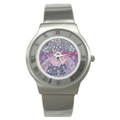 Abstract Flower Field Stainless Steel Watch by okhismakingart