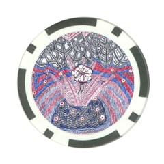 Abstract Flower Field Poker Chip Card Guard by okhismakingart