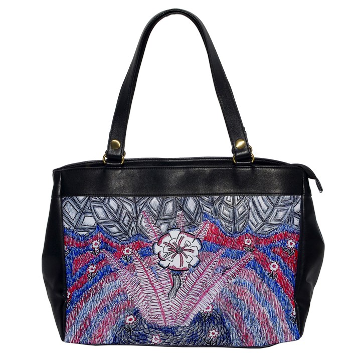 Abstract Flower Field Oversize Office Handbag