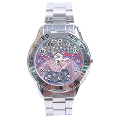 Abstract Flower Field Stainless Steel Analogue Watch by okhismakingart