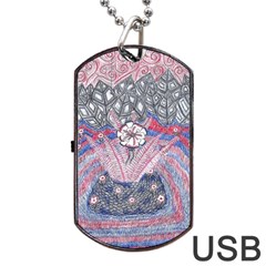 Abstract Flower Field Dog Tag Usb Flash (two Sides) by okhismakingart