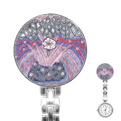 Abstract Flower Field Stainless Steel Nurses Watch by okhismakingart