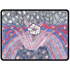 Abstract Flower Field Double Sided Fleece Blanket (large)  by okhismakingart