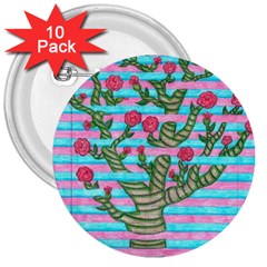 Notebook Flower Tree 3  Buttons (10 Pack)  by okhismakingart