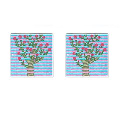 Notebook Flower Tree Cufflinks (square) by okhismakingart