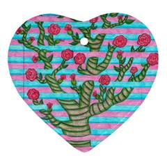 Notebook Flower Tree Heart Ornament (two Sides) by okhismakingart