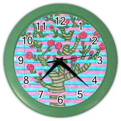 Notebook Flower Tree Color Wall Clock by okhismakingart