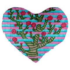 Notebook Flower Tree Large 19  Premium Heart Shape Cushions by okhismakingart