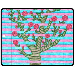 Notebook Flower Tree Double Sided Fleece Blanket (medium)  by okhismakingart