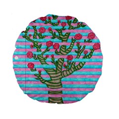 Notebook Flower Tree Standard 15  Premium Flano Round Cushions by okhismakingart