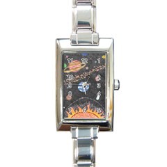 Space Rectangle Italian Charm Watch by okhismakingart