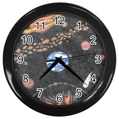 Space Wall Clock (black) by okhismakingart