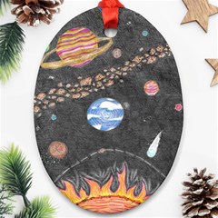 Space Oval Ornament (two Sides) by okhismakingart