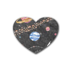 Space Heart Coaster (4 Pack)  by okhismakingart