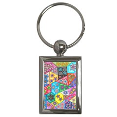 Stained Glass Flowers  Key Chains (rectangle)  by okhismakingart