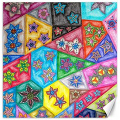 Stained Glass Flowers  Canvas 12  X 12  by okhismakingart