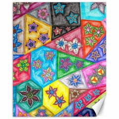 Stained Glass Flowers  Canvas 11  X 14  by okhismakingart