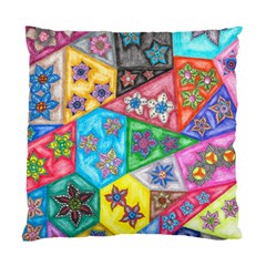 Stained Glass Flowers  Standard Cushion Case (one Side) by okhismakingart