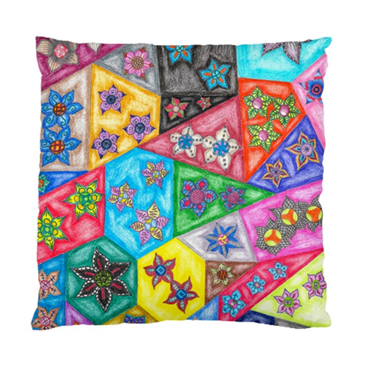 Stained Glass Flowers  Standard Cushion Case (One Side)