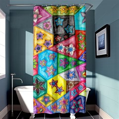 Stained Glass Flowers  Shower Curtain 36  X 72  (stall)  by okhismakingart