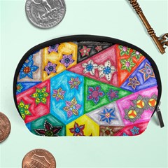 Stained Glass Flowers  Accessory Pouch (large) by okhismakingart