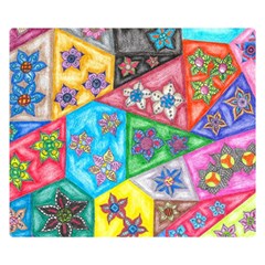 Stained Glass Flowers  Double Sided Flano Blanket (small)  by okhismakingart