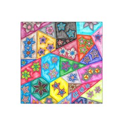 Stained Glass Flowers  Satin Bandana Scarf by okhismakingart