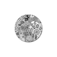 Floral Jungle Black And White Golf Ball Marker (10 Pack) by okhismakingart