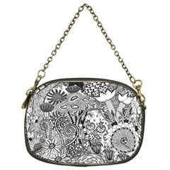 Floral Jungle Black And White Chain Purse (one Side) by okhismakingart