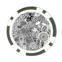 Floral Jungle Black And White Poker Chip Card Guard (10 Pack) by okhismakingart