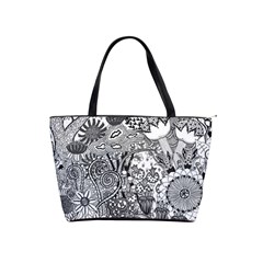 Floral Jungle Black And White Classic Shoulder Handbag by okhismakingart