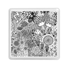 Floral Jungle Black And White Memory Card Reader (square) by okhismakingart